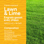 MRS Seeds & Mixtures Lawn & Lime - Engrais organique gazon avec chaux | 18 kg - 225 m² [fr]