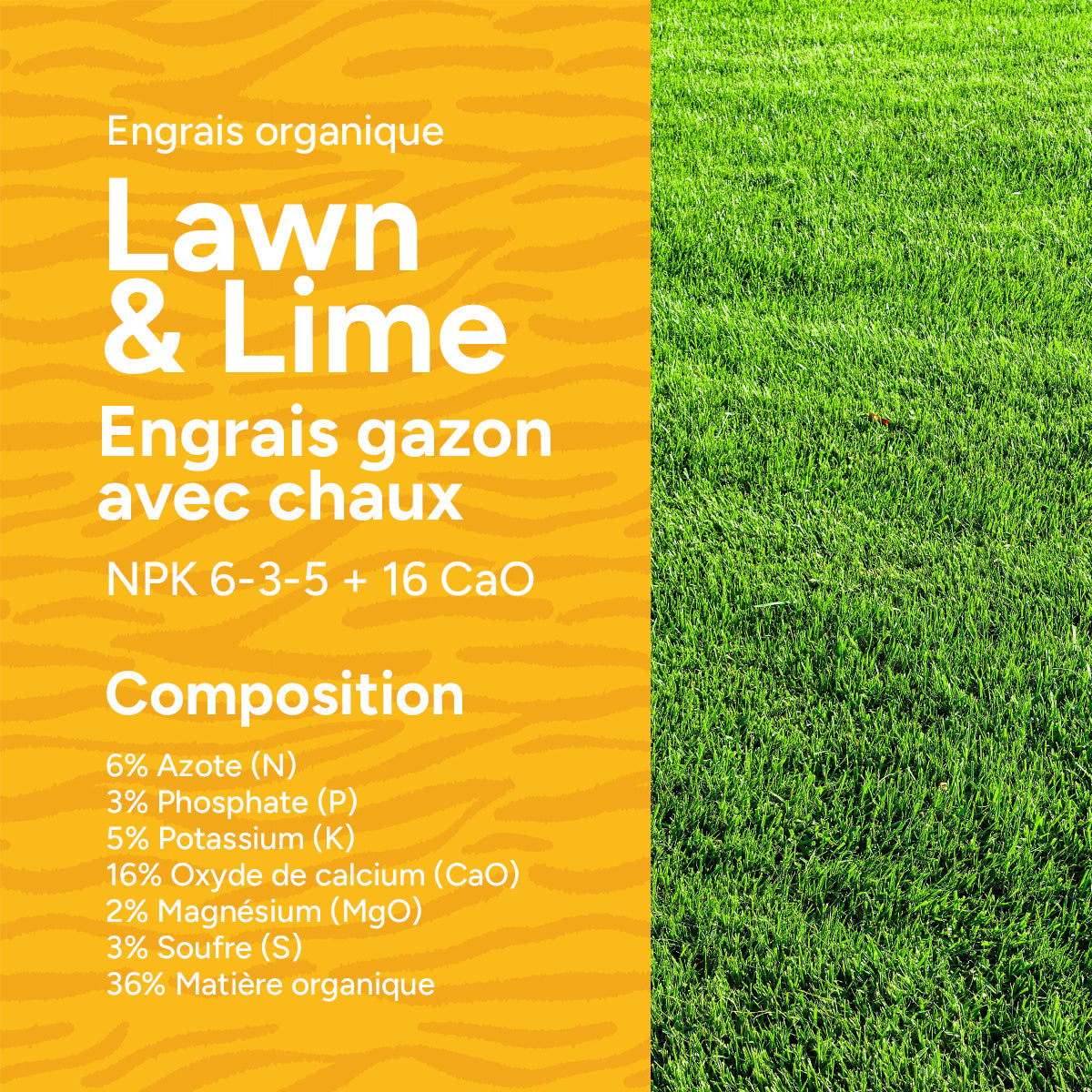 MRS Seeds & Mixtures Lawn & Lime - Engrais organique gazon avec chaux | 18 kg - 225 m² [fr]