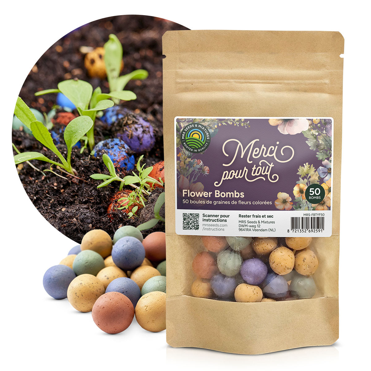 MRS Seeds & Mixtures Flower Bombs - Bombes de graines mix - Merci ! [fr]