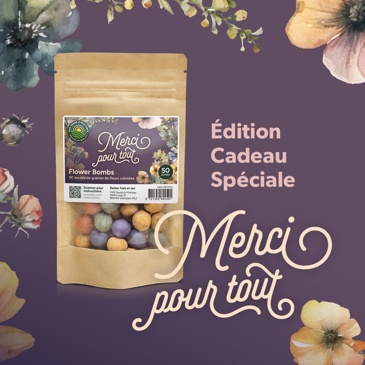 MRS Seeds & Mixtures Flower Bombs - Bombes de graines mix - Merci ! [fr]