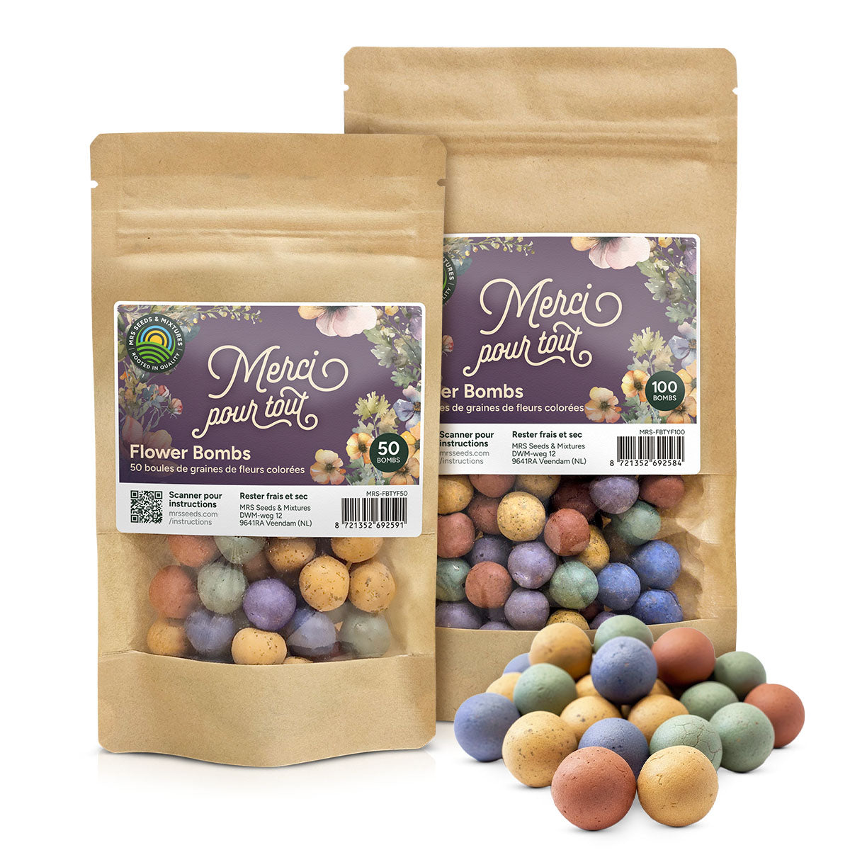 MRS Seeds & Mixtures Flower Bombs - Bombes de graines mix - Merci ! [fr]