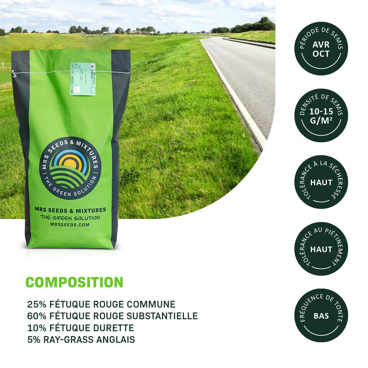 MRS Seeds & Mixtures Roadside - Accotements 3 | Semence professionnelle 15KG [fr]
