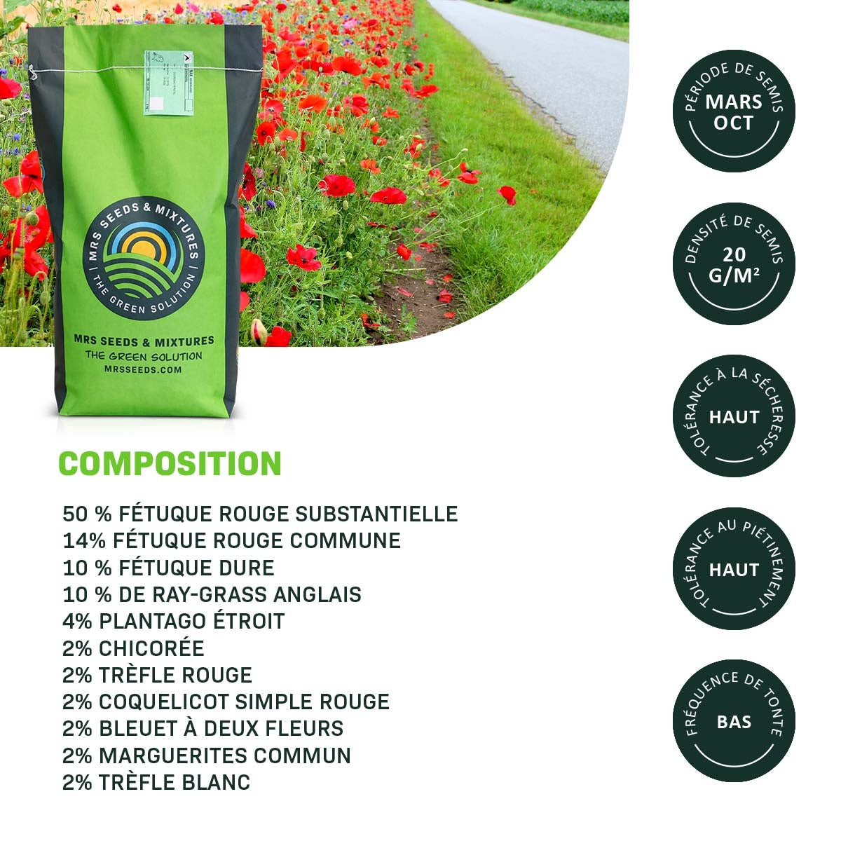 MRS Seeds & Mixtures Roadside Bloom - Semences de Gazon [fr]