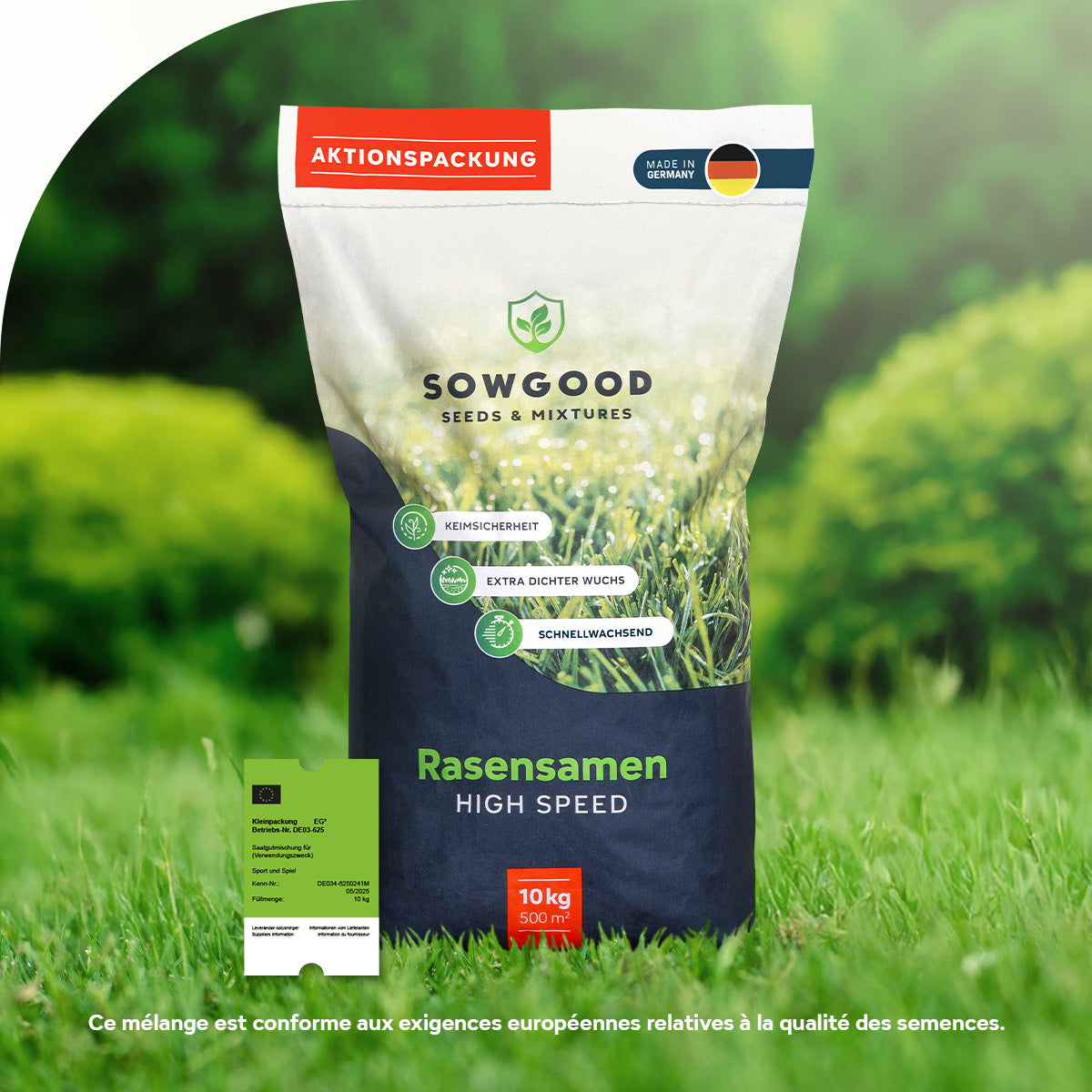 Sowgood Semences de gazon pour sport et jeux 10 kg - 500 m² [fr]